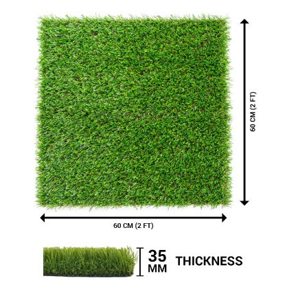 Picture of HouseFurnish 35 mm High Density Artificial Grass Carpet Mat for Balcony, Lawn, Door - Floor Mat (Green, 35mm | 60cm x 150cm | 2ft x 5ft)