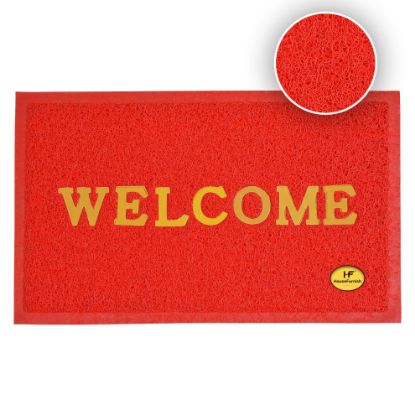 Picture of HouseFurnish PVC Printed Anti Skid Welcome Door Mat Carpet (30cm X 45cm) - Red
