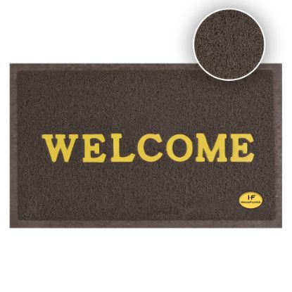 Picture of HouseFurnish PVC Printed Anti Skid Welcome Door Mat Carpet (30cm X 45cm) - Brown